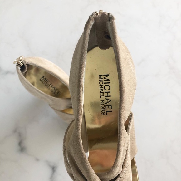 MICHAEL KORS Suede Shoes with Gold Straps - Picture 9 of 10